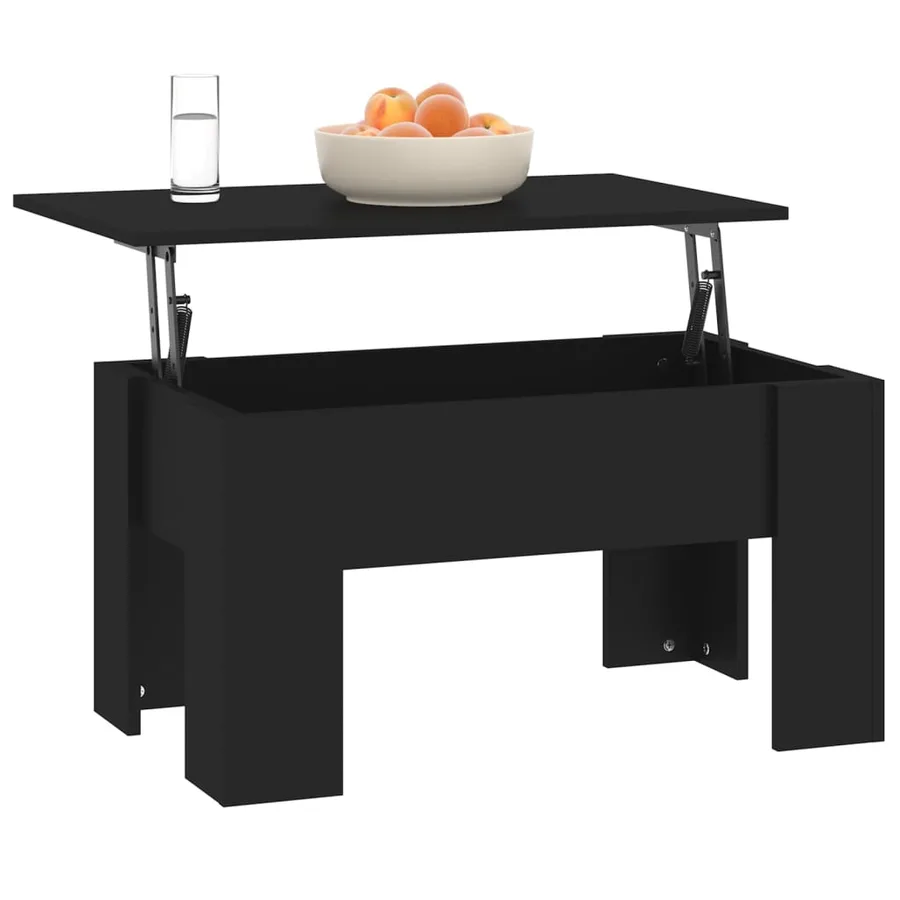 Table basse noir 79x49x41 cm bois d'ingénierie - 6