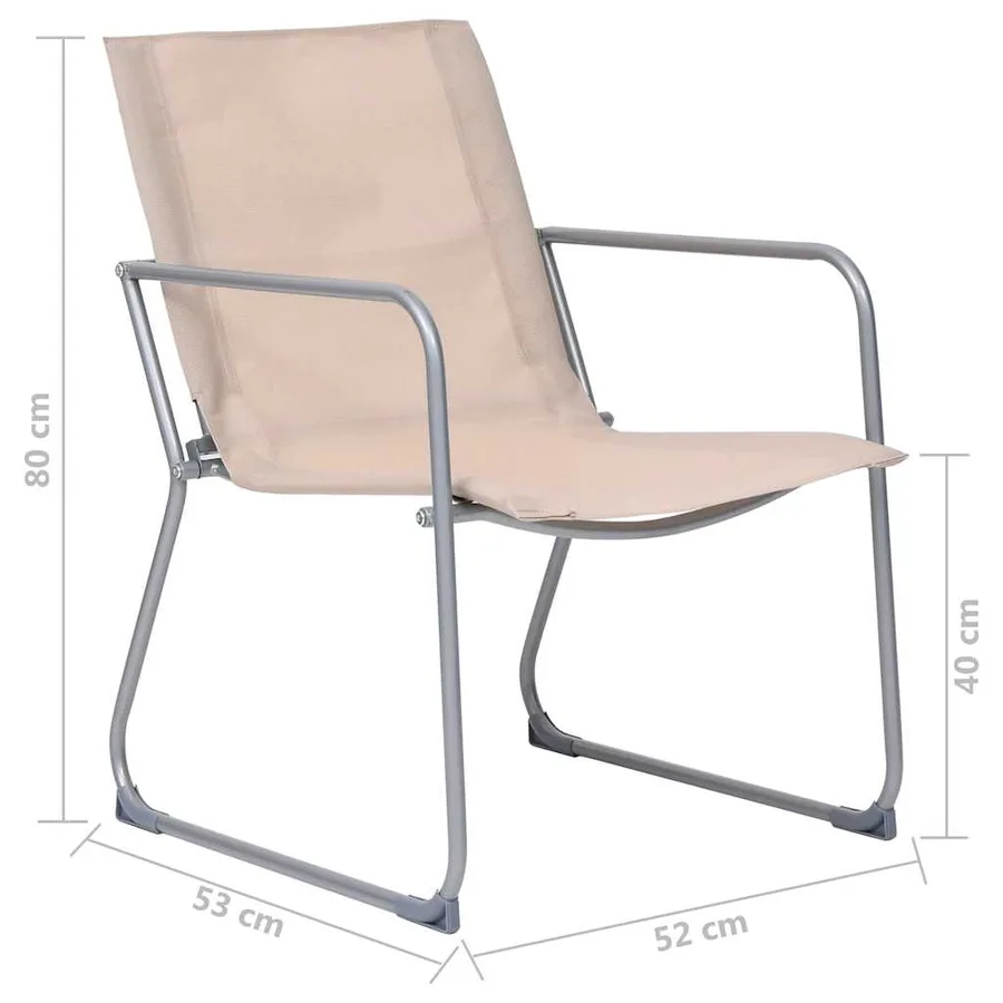 Salon de jardin 4 pcs Tissu et acier Crème - 14