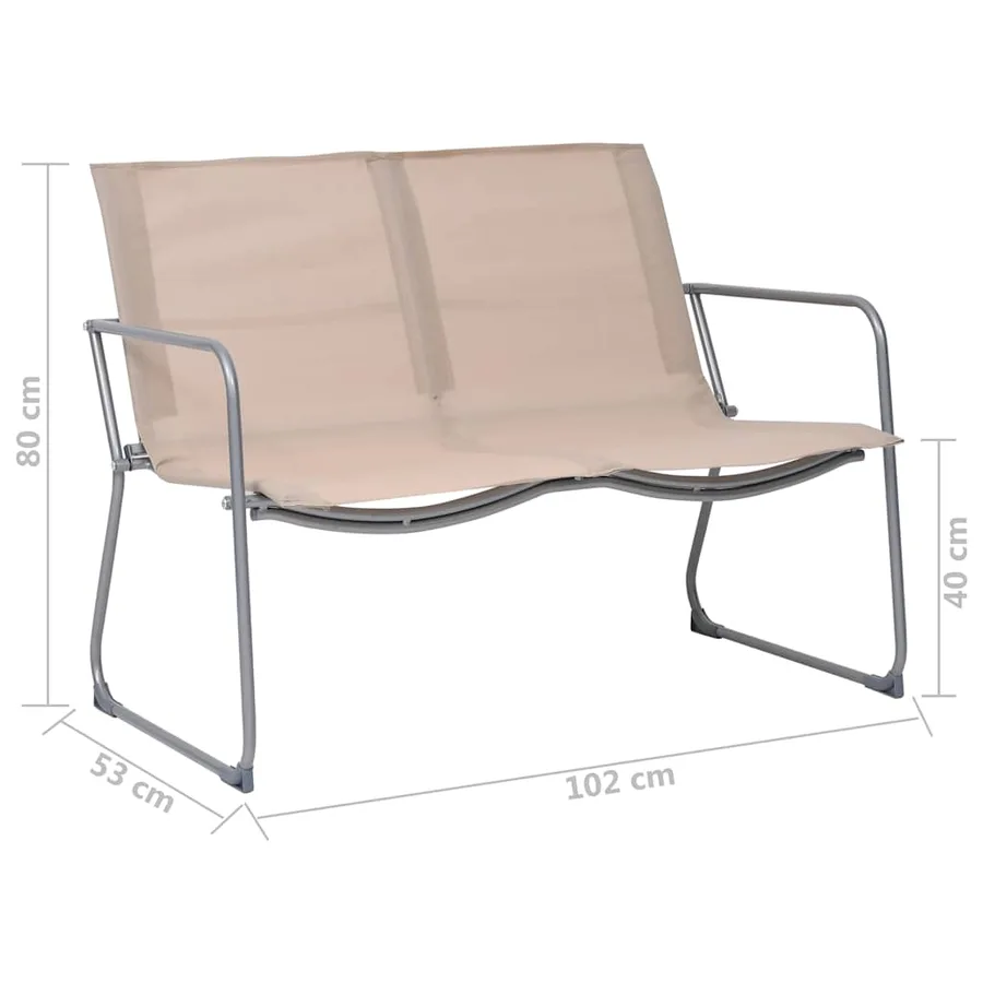 Salon de jardin 4 pcs Tissu et acier Crème - 15