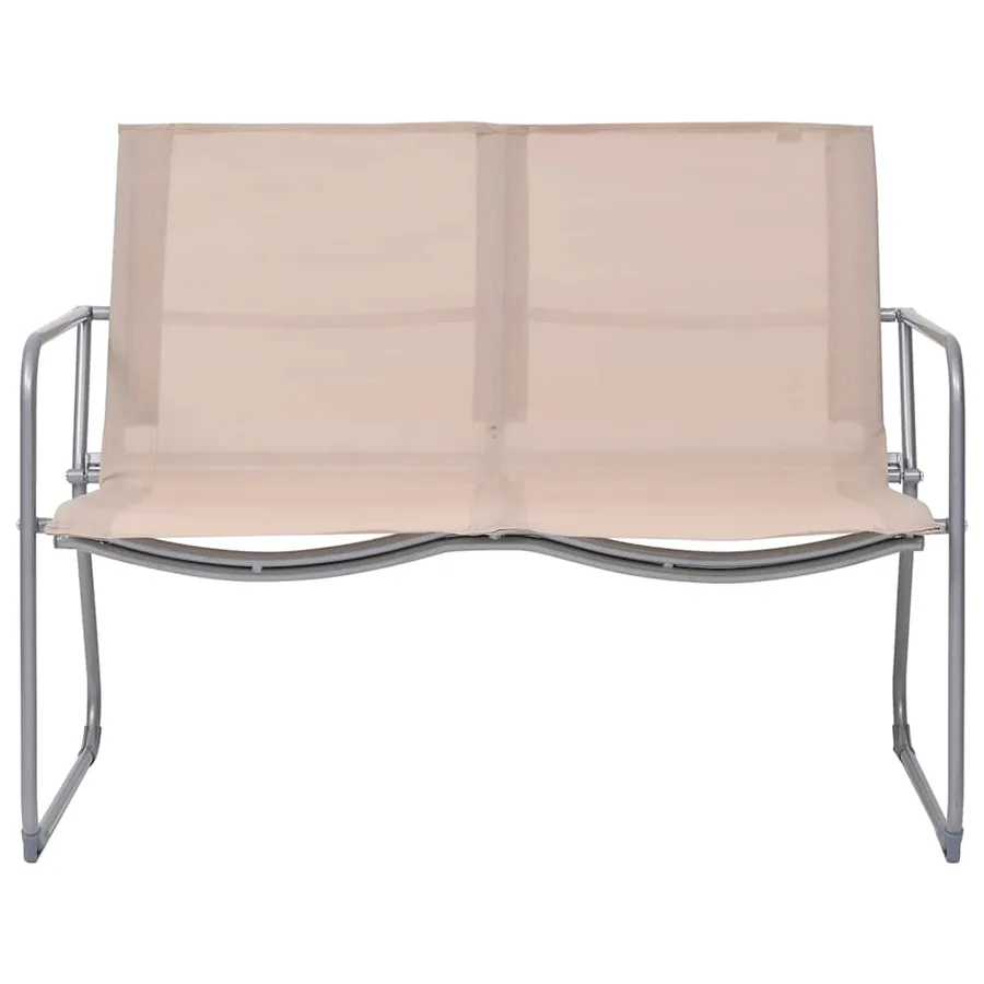 Salon de jardin 4 pcs Tissu et acier Crème - 2