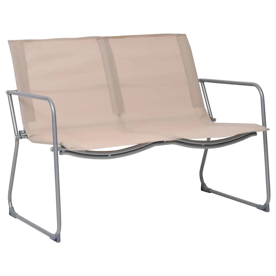Salon de jardin 4 pcs Tissu et acier Crème - 3