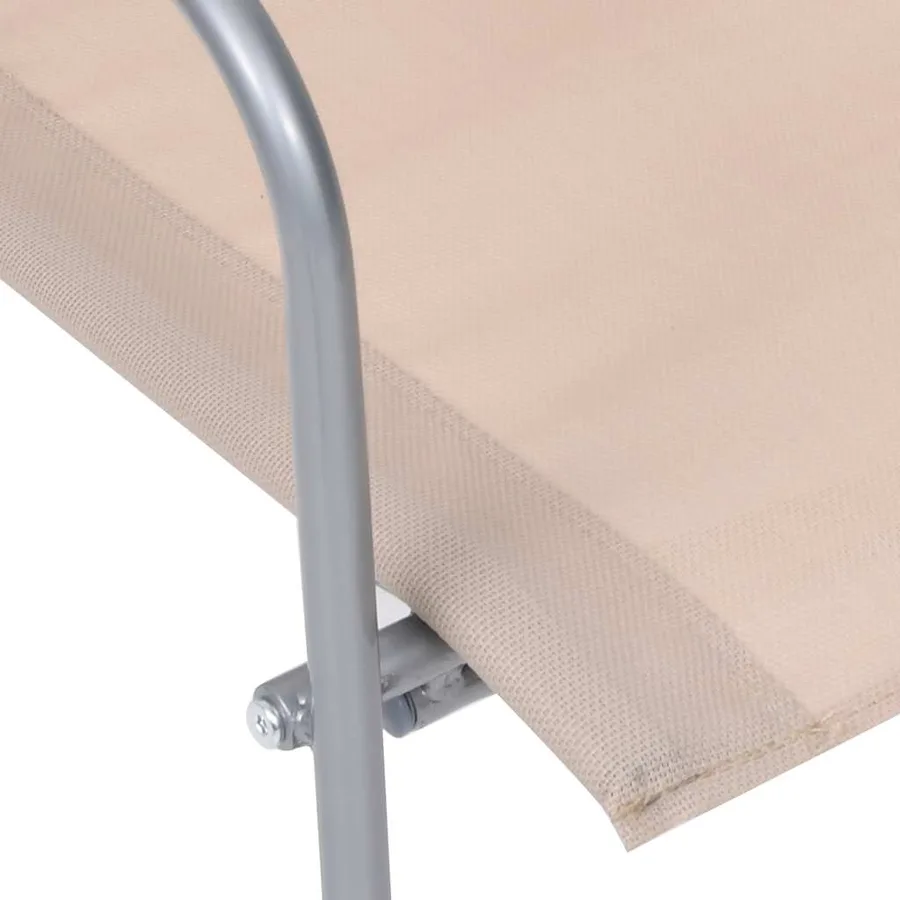 Salon de jardin 4 pcs Tissu et acier Crème - 6