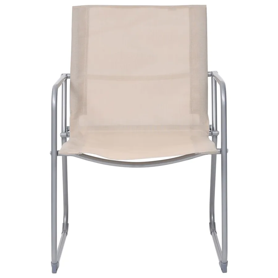 Salon de jardin 4 pcs Tissu et acier Crème - 7