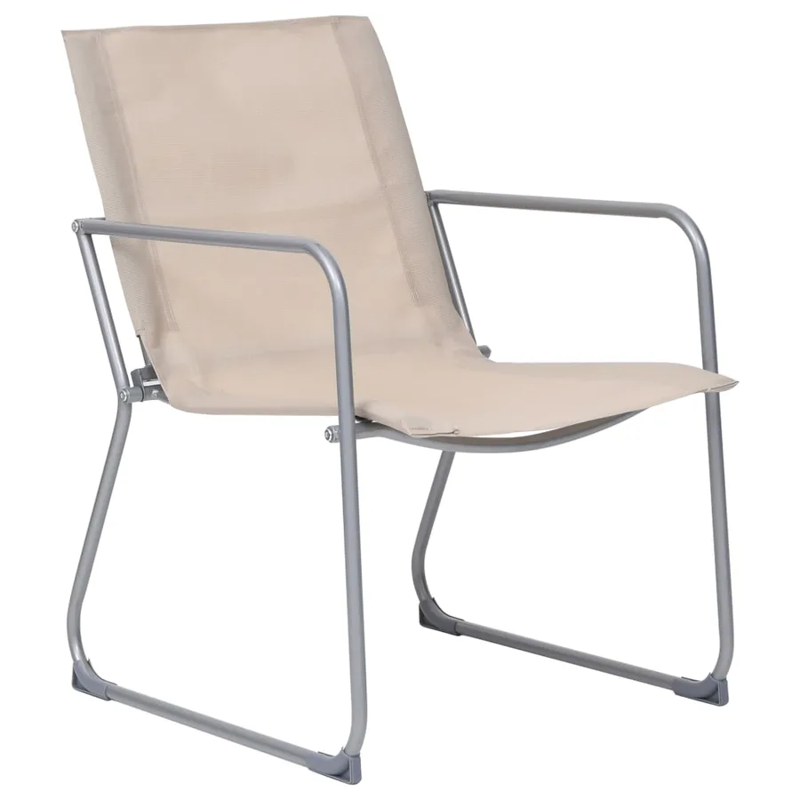 Salon de jardin 4 pcs Tissu et acier Crème - 8
