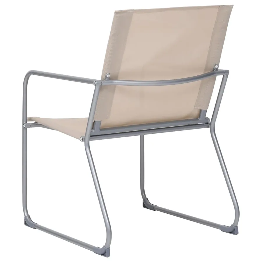 Salon de jardin 4 pcs Tissu et acier Crème - 9