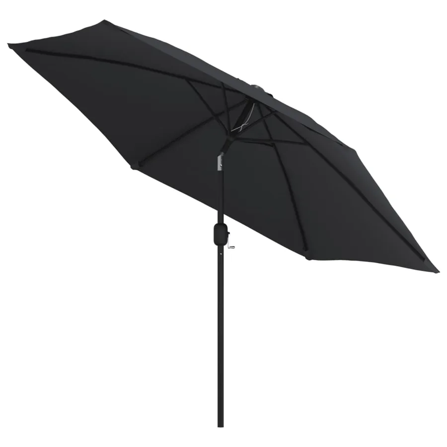 Parasol d'extérieur avec poteau en métal 300 cm Noir - 3