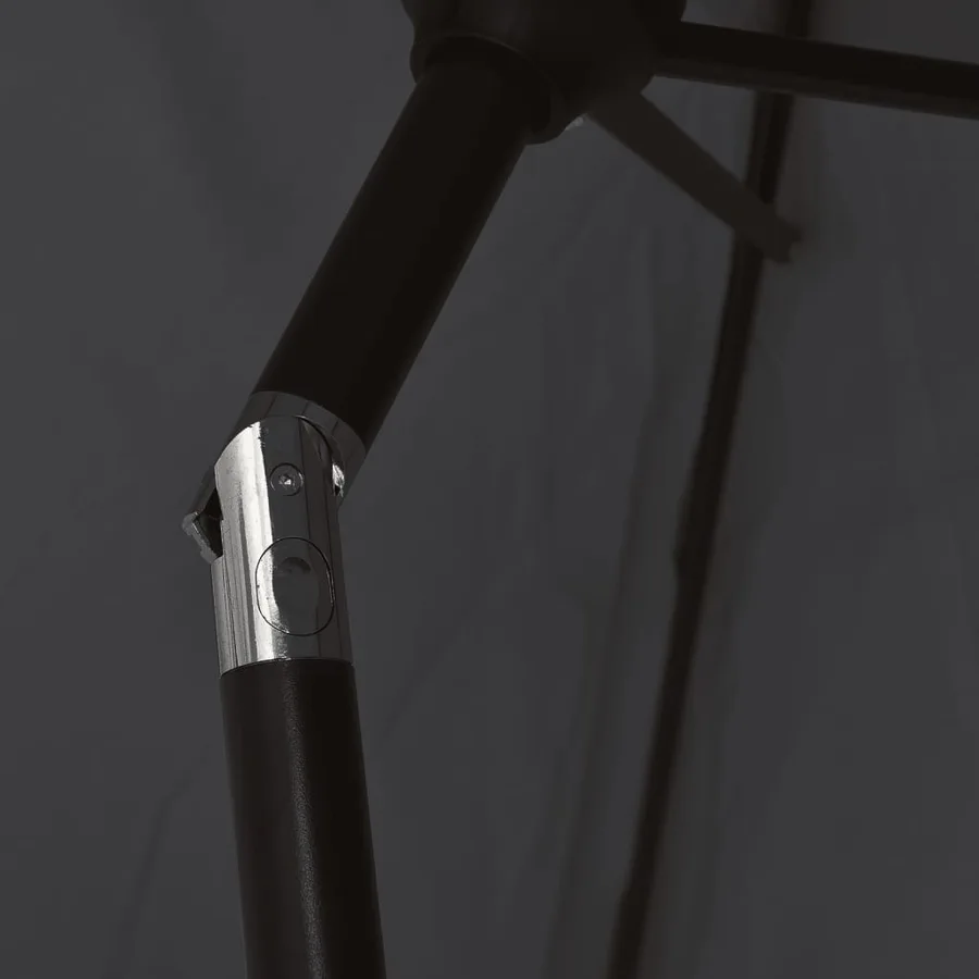 Parasol d'extérieur avec poteau en métal 300 cm Noir - 6