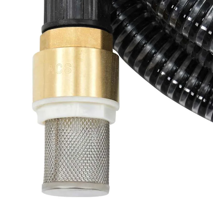 Tuyau d'aspiration avec raccords en laiton noir 1,1" 10 m PVC - 3