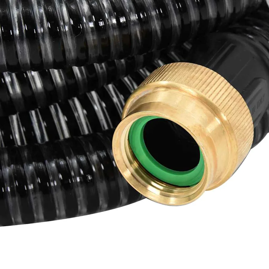 Tuyau d'aspiration avec raccords en laiton noir 1,1" 10 m PVC - 5