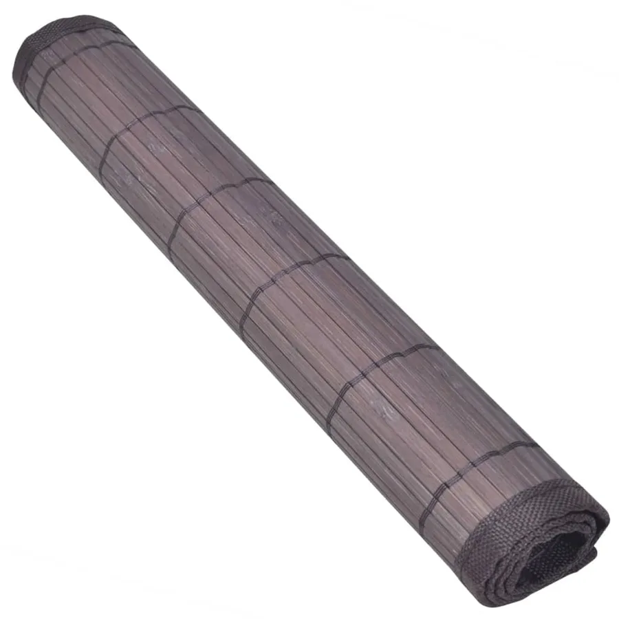 Napperons 6 pcs Bambou 30x45 cm Marron foncé - 3