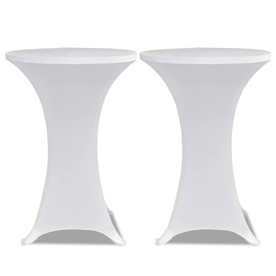 Housses élastiques de table Ø 60 cm Blanc 2 pcs - 2