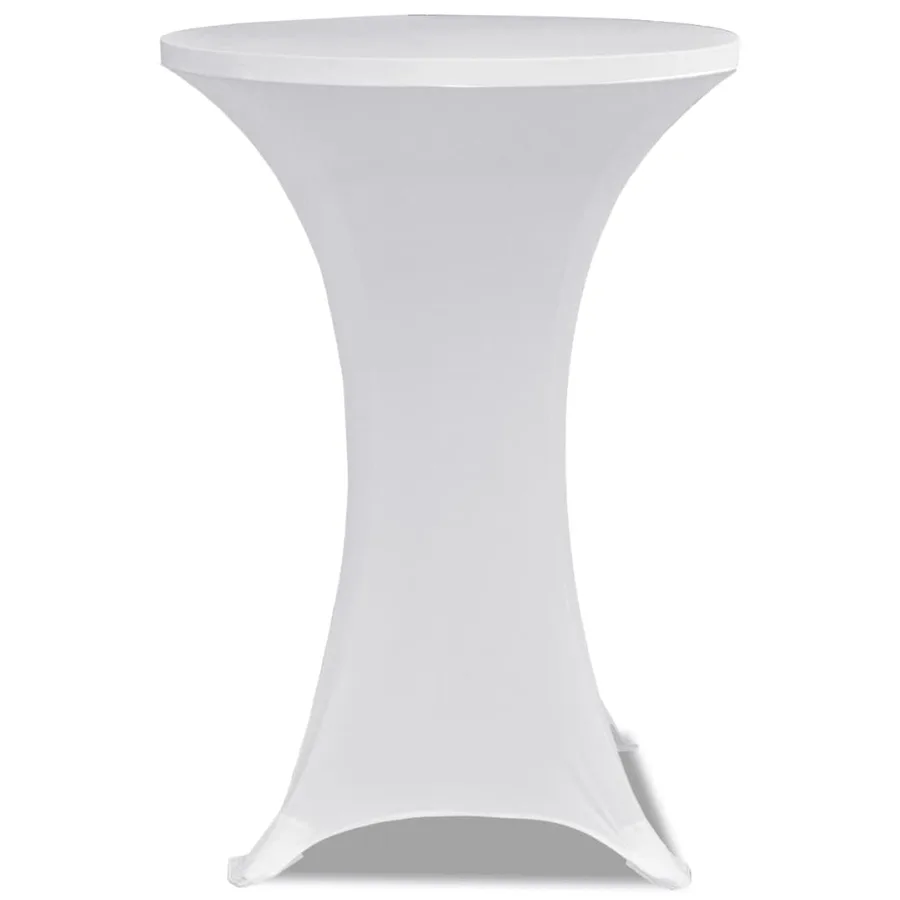 Housses élastiques de table Ø 60 cm Blanc 2 pcs - 3