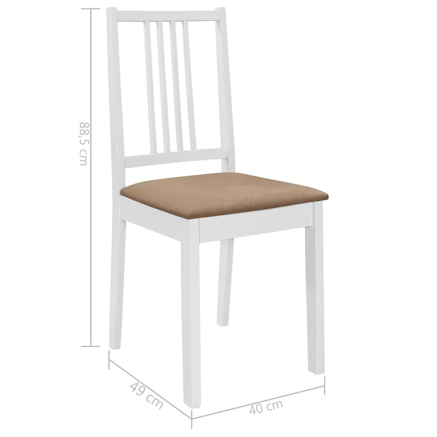 Chaises à manger avec coussins lot de 2 blanc bois solide - 7