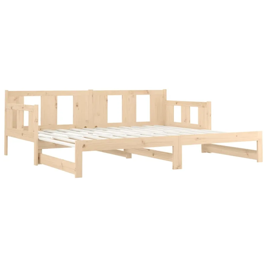 Lit coulissant sans matelas bois de pin massif 2x(90x190) cm - 10