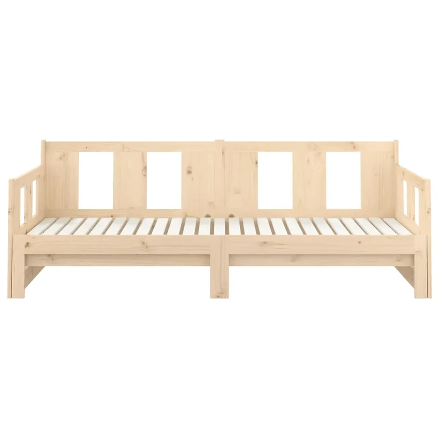Lit coulissant sans matelas bois de pin massif 2x(90x190) cm - 8