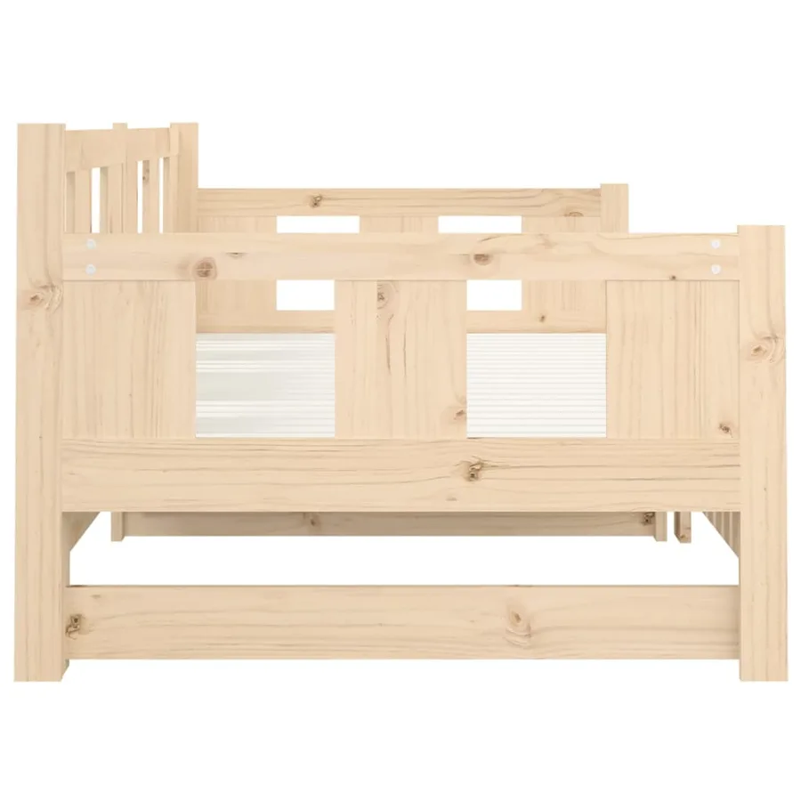 Lit coulissant sans matelas bois de pin massif 2x(90x190) cm - 9