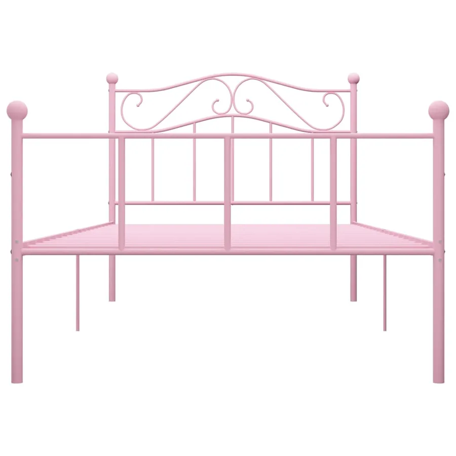 Cadre de lit sans matelas rose métal 90x200 cm - 3
