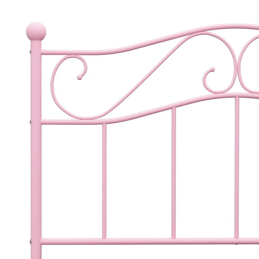 Cadre de lit sans matelas rose métal 90x200 cm - 5
