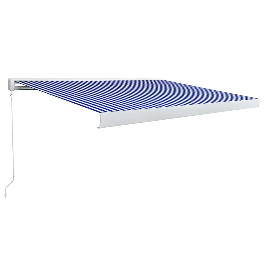 Store à cassette manuel 350x250 cm Bleu et blanc - 2