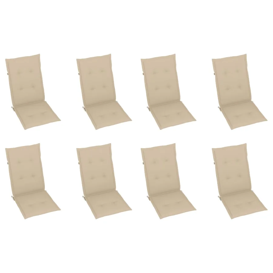 Chaises pliables de jardin avec coussins lot de 8 Bois d'acacia - 6