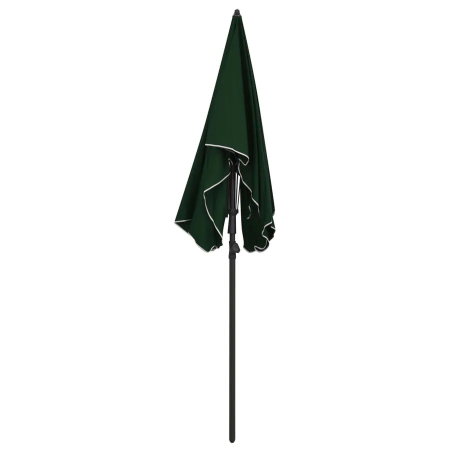 Parasol de jardin avec mât 200x130 cm vert - 3