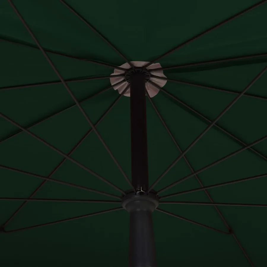 Parasol de jardin avec mât 200x130 cm vert - 5