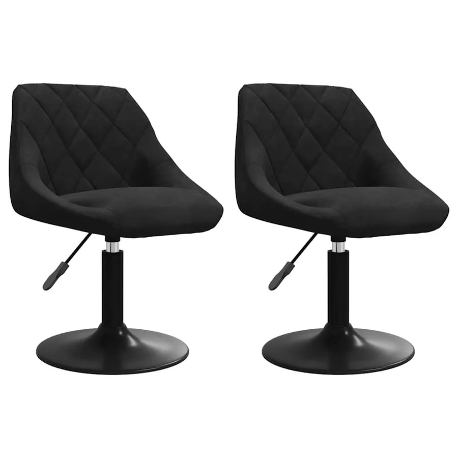 Chaises pivotantes à manger lot de 2 Noir Velours - 2