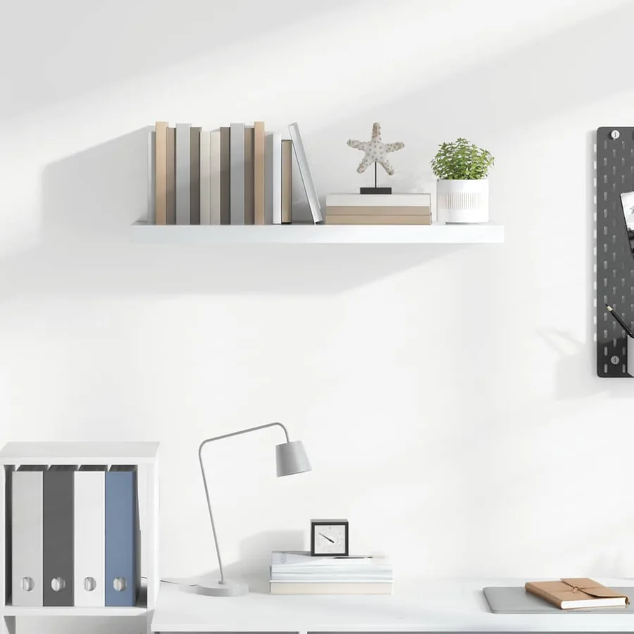 Étagère murale flottante Blanc brillant 80x23,5x3,8 cm MDF - 3