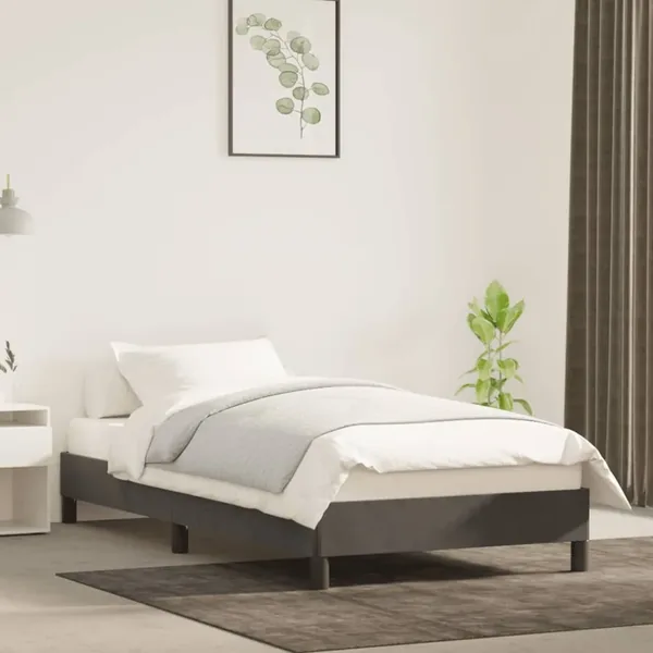 Cadre de lit sans matelas gris foncé 90x200 cm velours