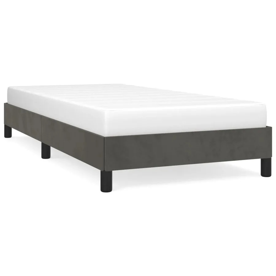 Cadre de lit sans matelas gris foncé 90x200 cm velours - 2