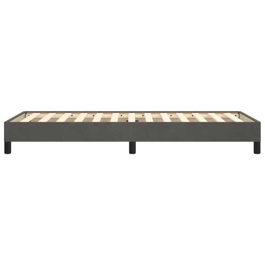 Cadre de lit sans matelas gris foncé 90x200 cm velours - 6