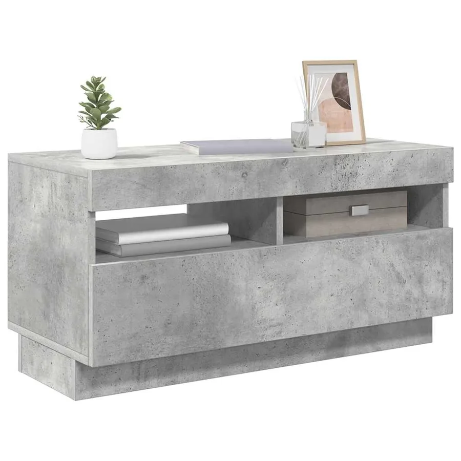 Meuble TV avec lumières LED gris béton 80x35x40 cm - 15
