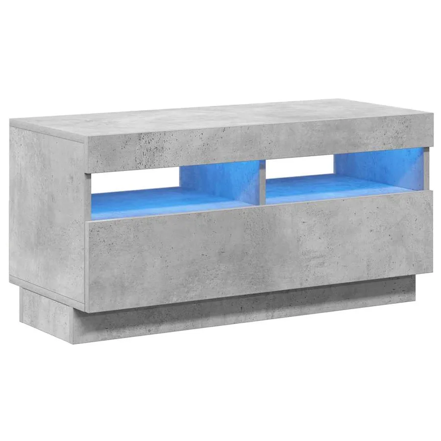 Meuble TV avec lumières LED gris béton 80x35x40 cm - 2