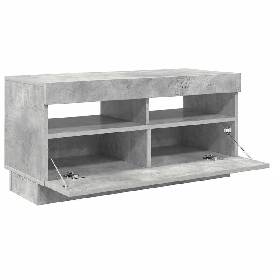 Meuble TV avec lumières LED gris béton 80x35x40 cm - 7