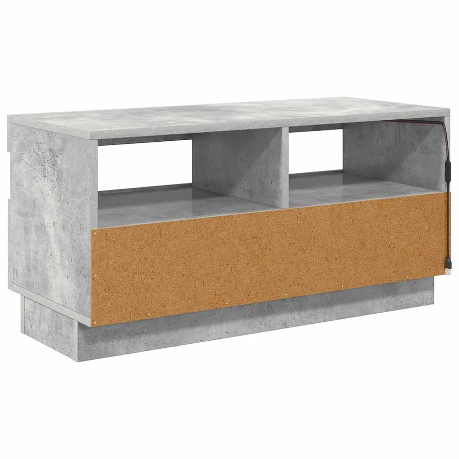 Meuble TV avec lumières LED gris béton 80x35x40 cm - 9