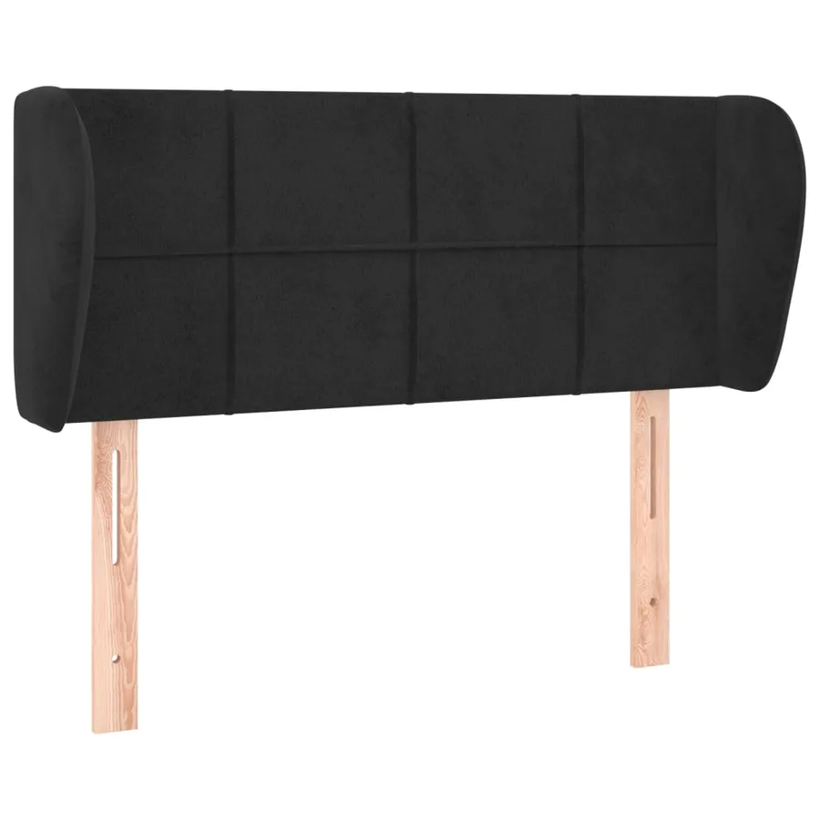 Tête de lit avec oreilles Noir 103x23x78/88 cm Velours - 2
