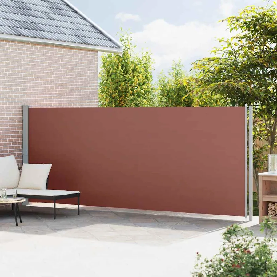 Auvent latéral rétractable de patio 180x600 cm Marron - 3