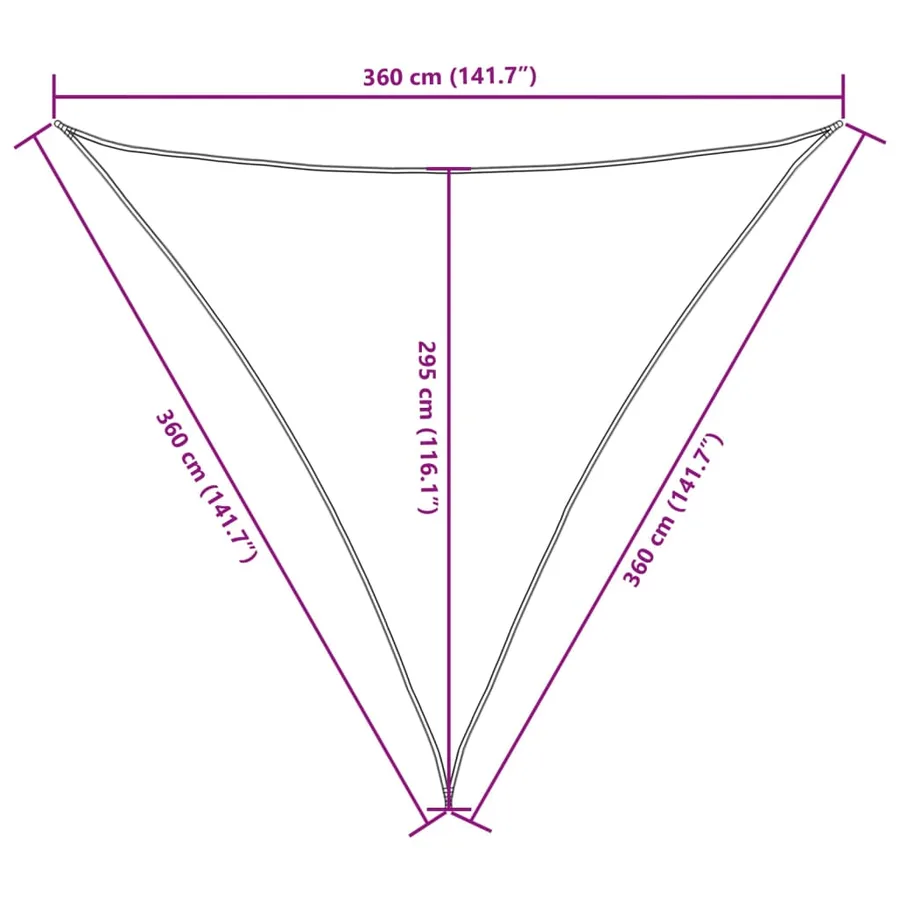 Voile de parasol tissu oxford triangulaire 3,6x3,6x3,6 m taupe - 10