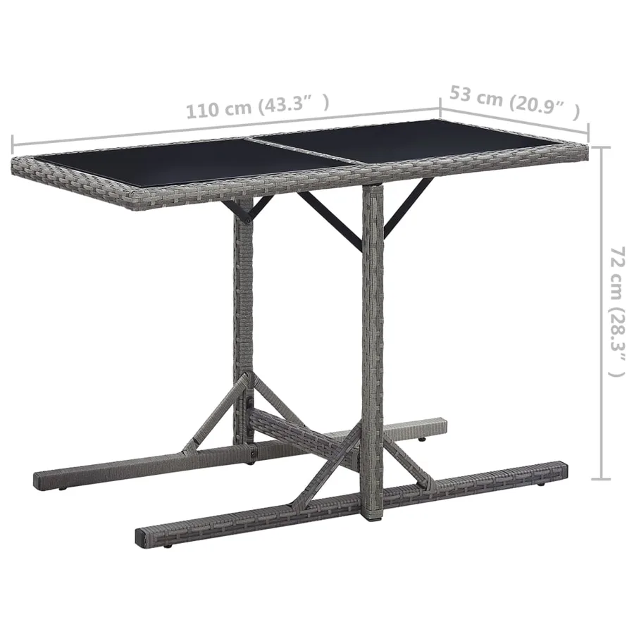 Ensemble à manger de jardin 3 pcs Gris - 15