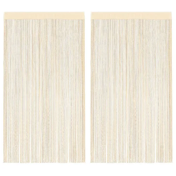 Rideau en fils 2 pcs 100 x 250 cm Crème