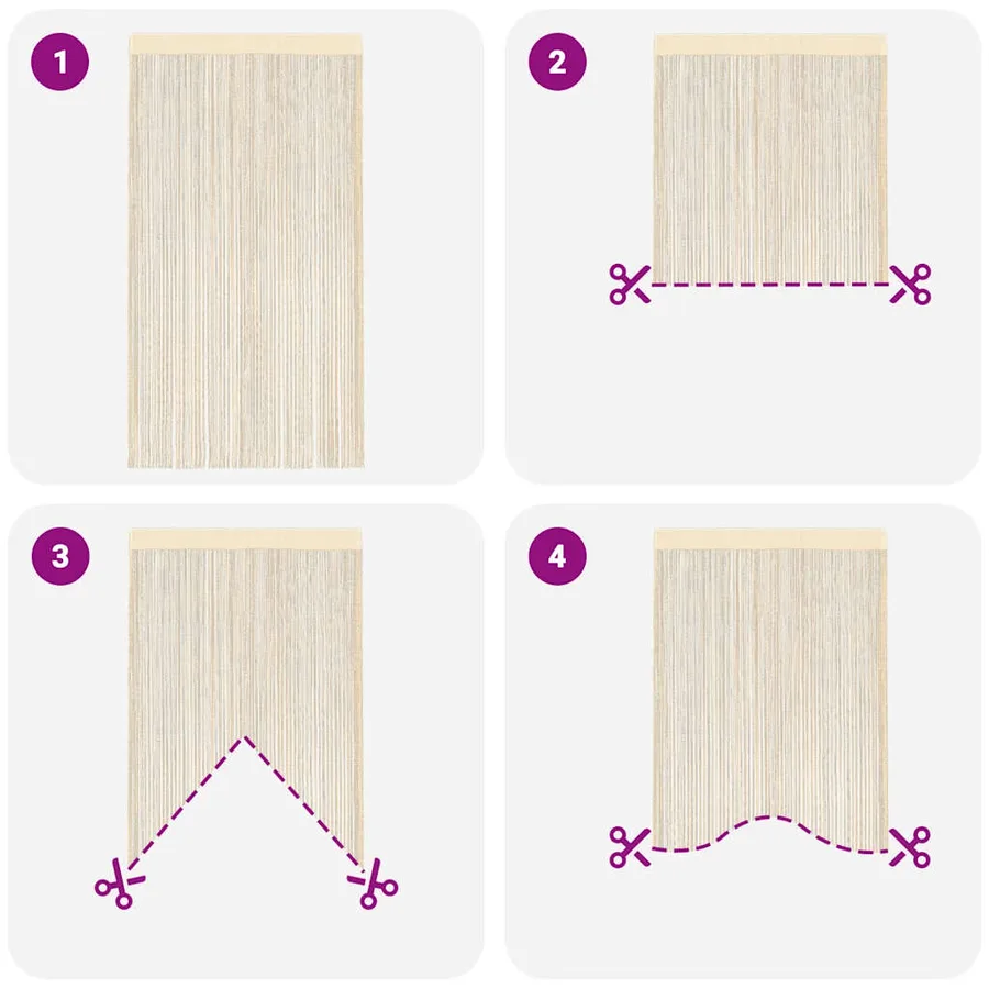 Rideau en fils 2 pcs 100 x 250 cm Crème - 6