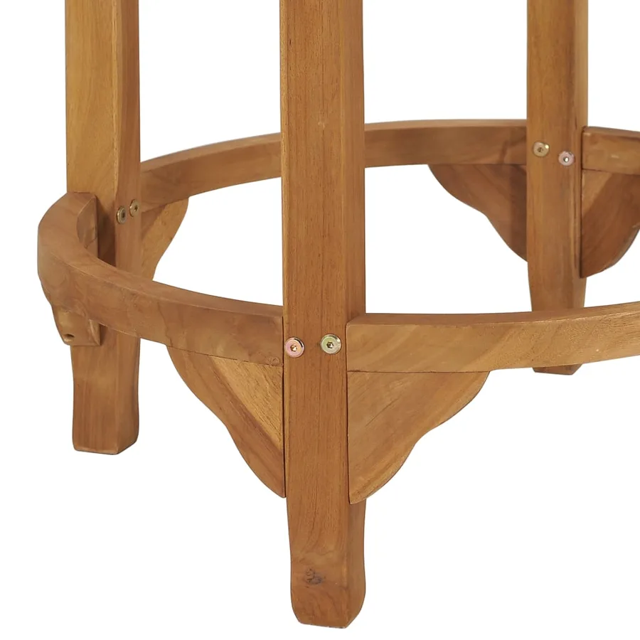 Table de bar Ø 60 cm Bois de teck solide - 5