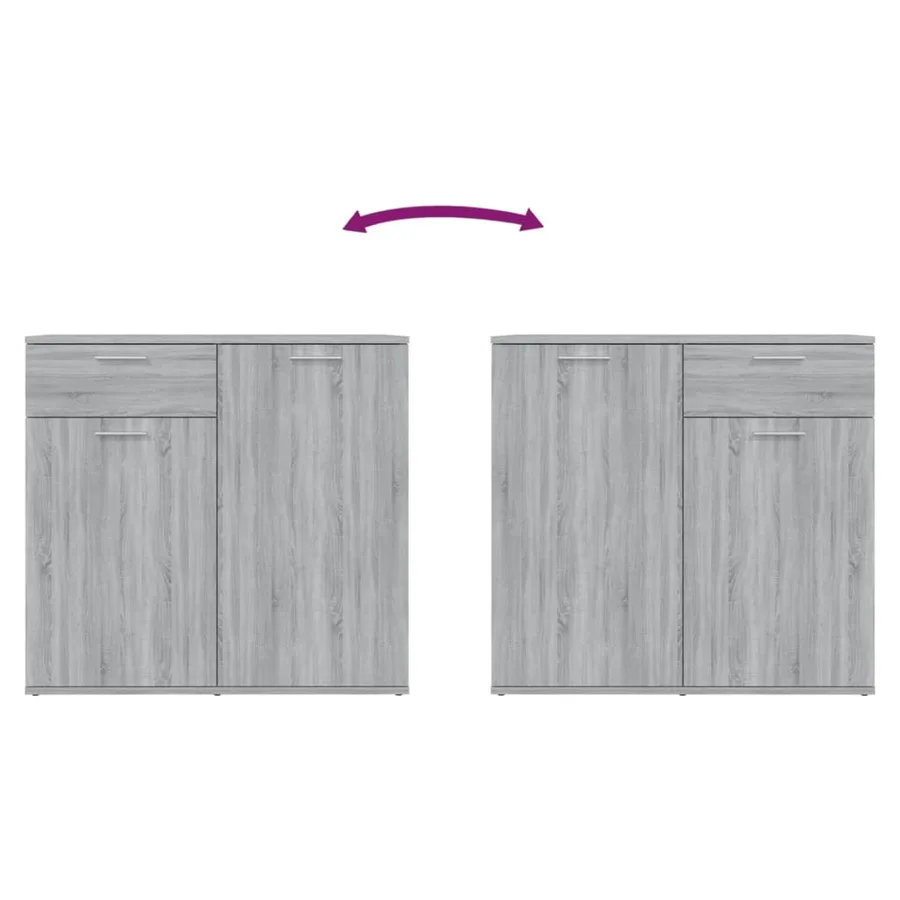 Buffet Sonoma gris 80x36x75 cm Bois d'ingénierie - 6