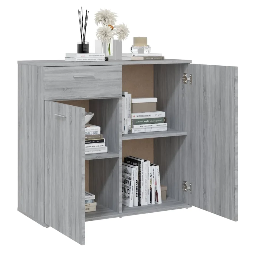 Buffet Sonoma gris 80x36x75 cm Bois d'ingénierie - 7