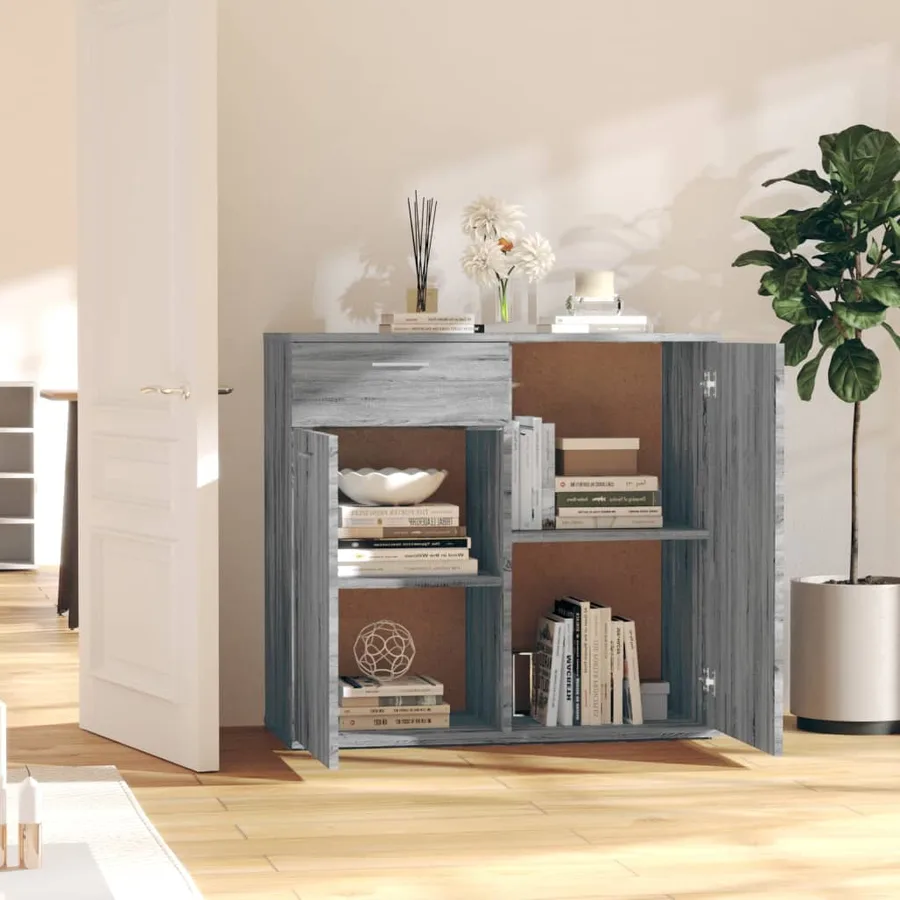Buffet Sonoma gris 80x36x75 cm Bois d'ingénierie - 8