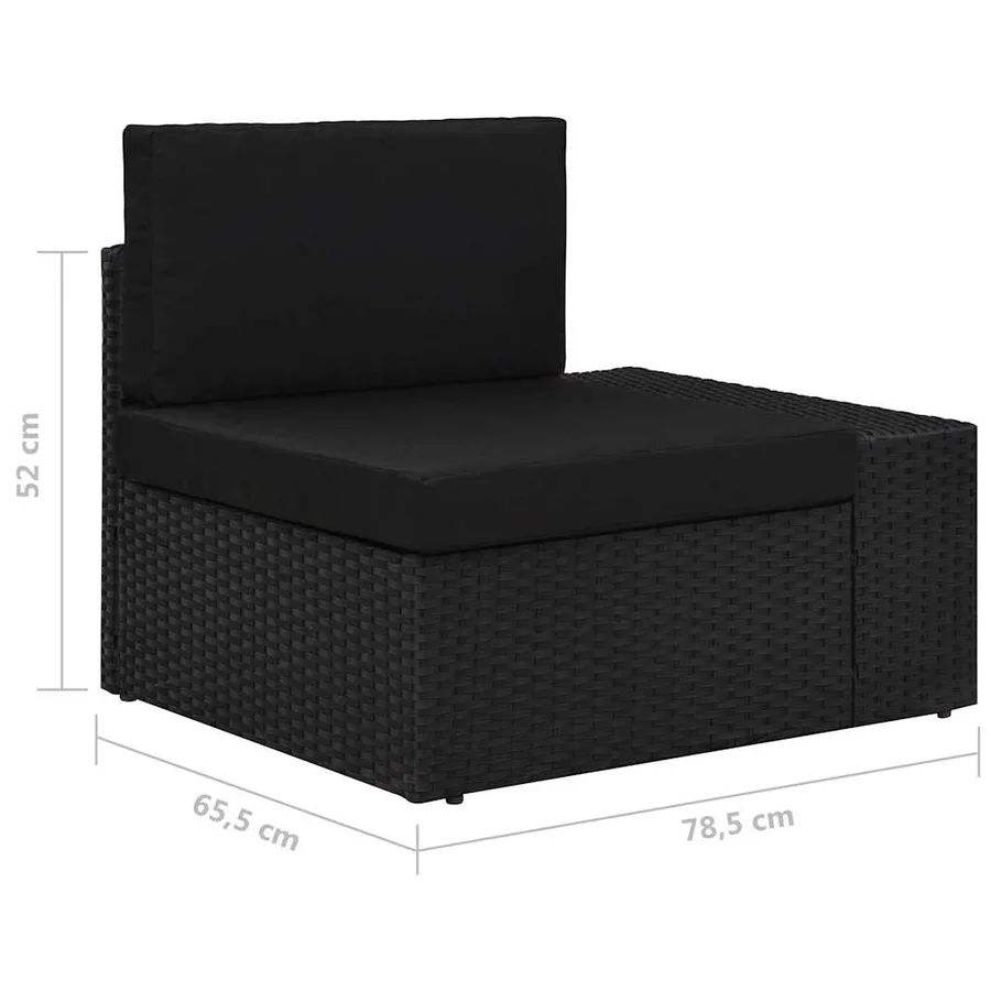 Salon de jardin 5 pcs Résine tressée Noir - 15