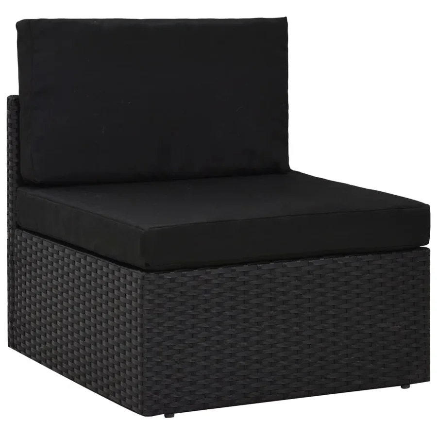 Salon de jardin 5 pcs Résine tressée Noir - 9