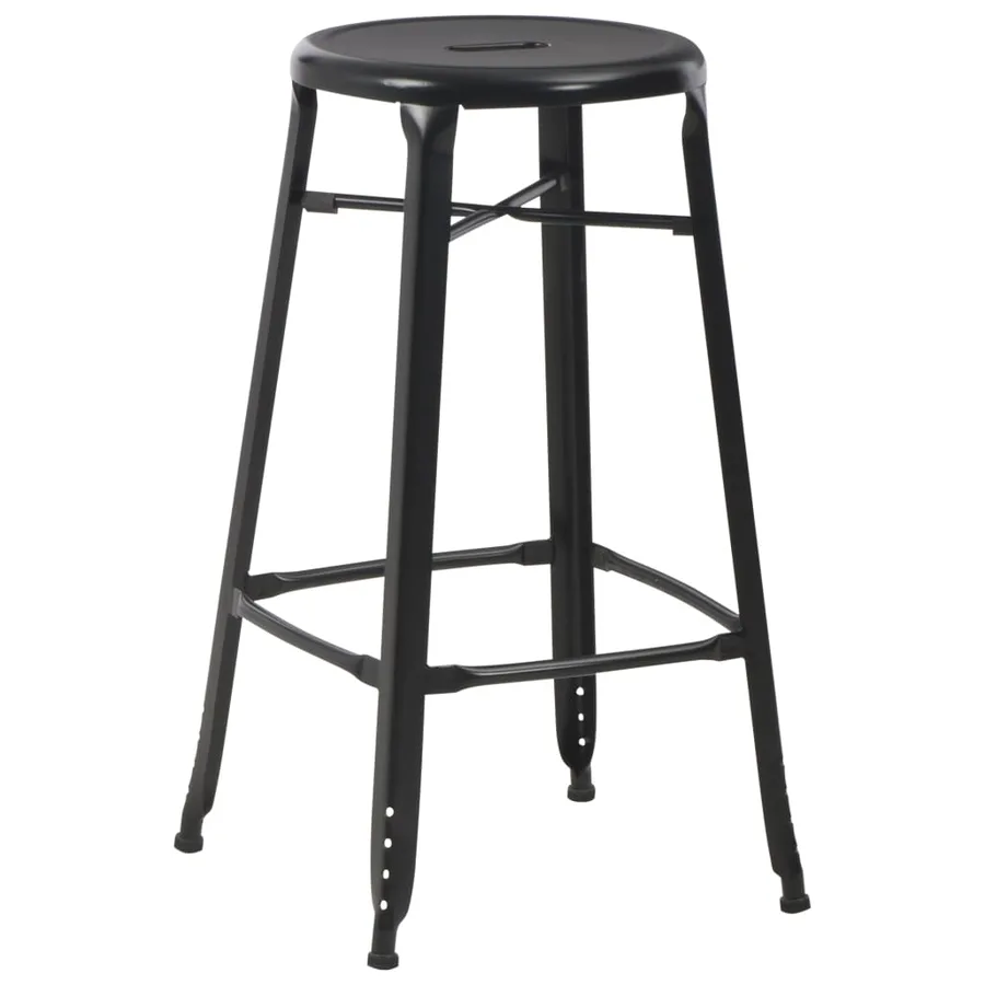 Tabourets de bar lot de 2 noir acier - 2