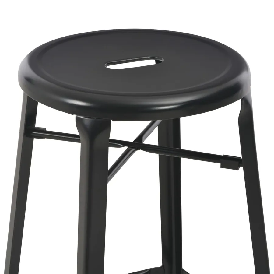 Tabourets de bar lot de 2 noir acier - 4