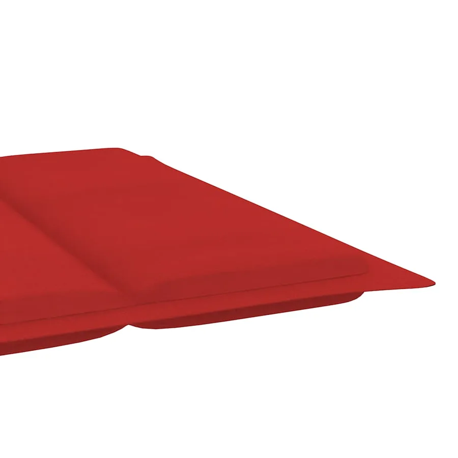 Chaise longue à bascule avec coussin Bois de teck solide - 7